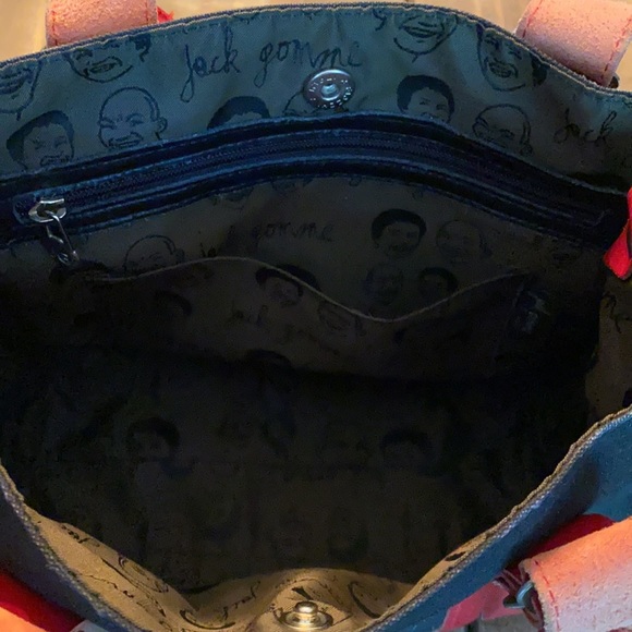 Vintage Jack Gomme Paris canvas leather tote bag - Picture 10 of 12